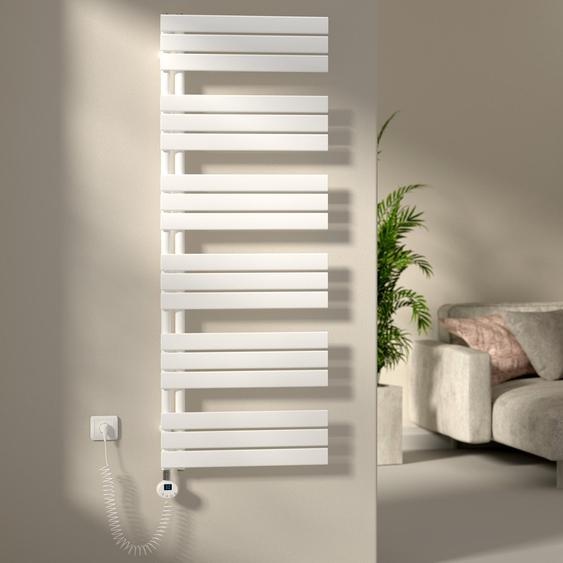 SAFIELINA 1599x600 mm Radiateur électrique pour salle de bain Sèche-serviettes avec minuterie Thermostat électrique, chauffe-serviettes avec résistance, blanc 1000Watts