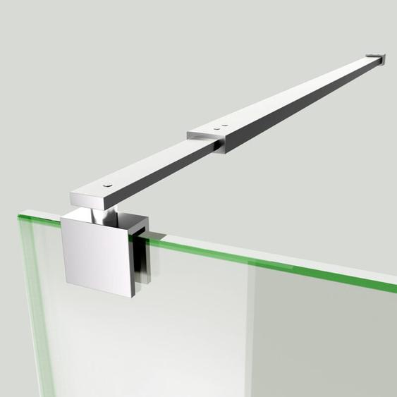 Barre de stabilisation, Barre de support pour parois de douche, Angulaire, Flexible, Réglable 700 - 1200 mm, Stabilisateur pour verre dépaisseur 8