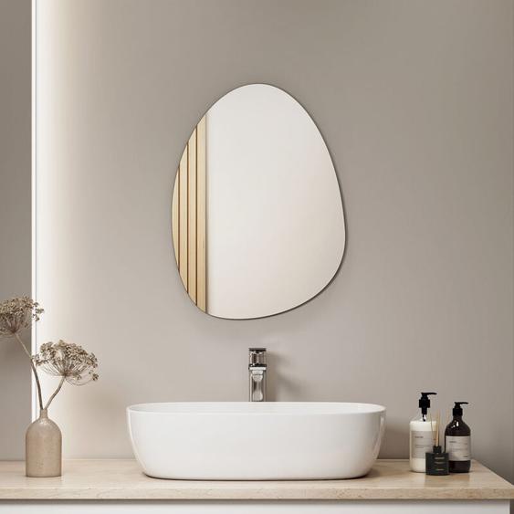 SAFIELINA Miroir mural asymétrique 45×60cm, Miroir sans cadre avec bords lisses pour la décoration, idéal pour le salon, la chambre à coucher, le