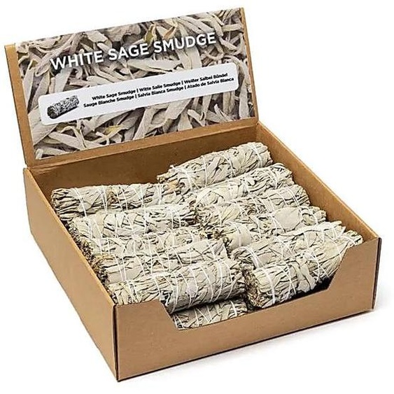 Sage blanche Smudge S, lot de 24 en présentoir -- ±30–40 g, ±11×3 cm : acheter en ligne