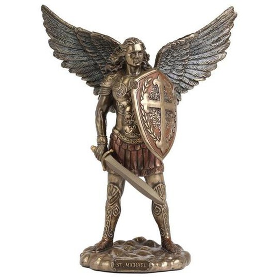 Statue - SAINT MICHEL - Archange - 19cm - Couleur Or - Décoration Intérieure