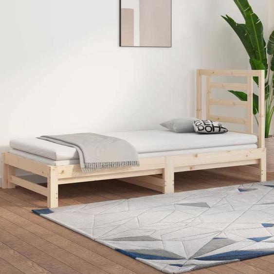 SALE 2025Lit coulissant/Lit Gigogne - Lit 2 personnes - 2x(90x190) cm,28.82 Kg 8024