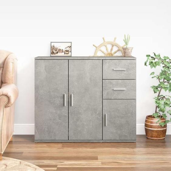 SALE 2025Meuble bas bahut vaisselier - Buffet - Gris béton - 91x29,5x75 cm - bois dingénierie,28,24 Kg 5008