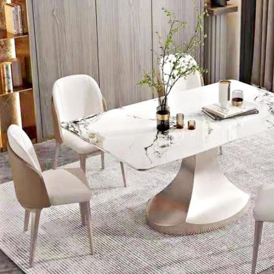 Salle à manger Tables à colonnes Meubles italiens Table de restaurant de luxe Nouveau