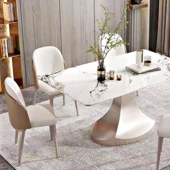 Salle à manger Tables à colonnes Meubles italiens Table de restaurant de luxe Nouveau