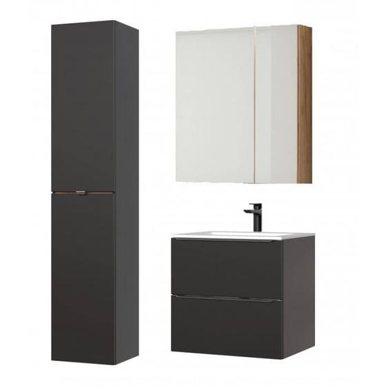 Salles de bains - Ensemble meubles de salle de bain complet - Noir - 60 cm - Capri Black