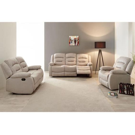Salon Complet Relax Tissu - NERVAL - L 200 x l 96 x H 102