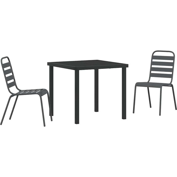 Ensemble de salle à manger pour jardin 3 pcs Anthracite