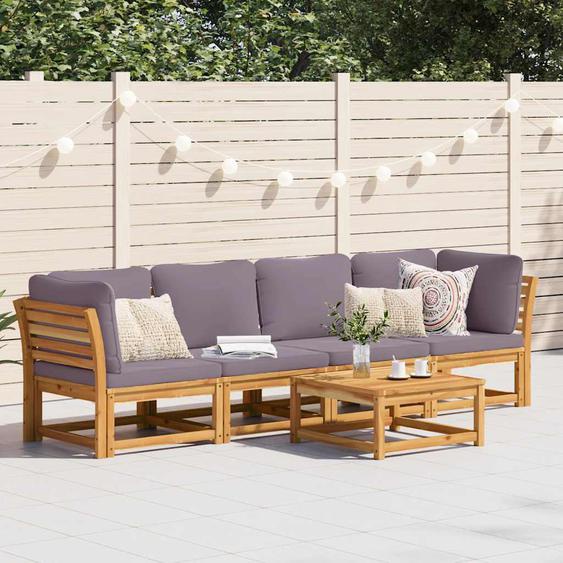 Salon de jardin 4 pcs avec coussins Bois dacacia solide