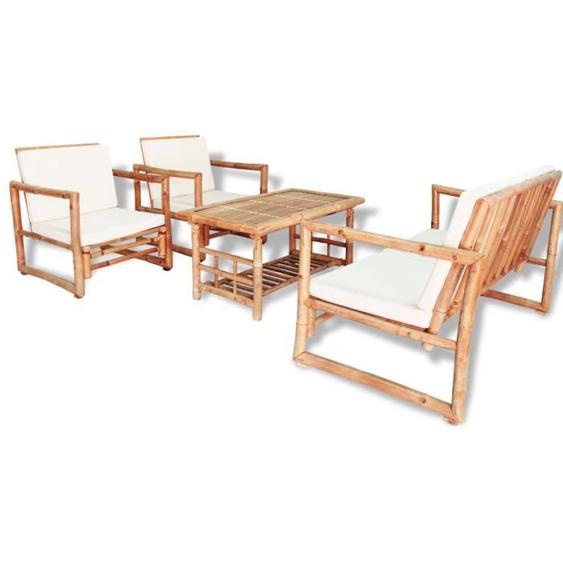 Salon de jardin 4 pcs avec coussins - Omabeta - Classique - Bambou - 115 x 65 x 72 cm 7405148119165