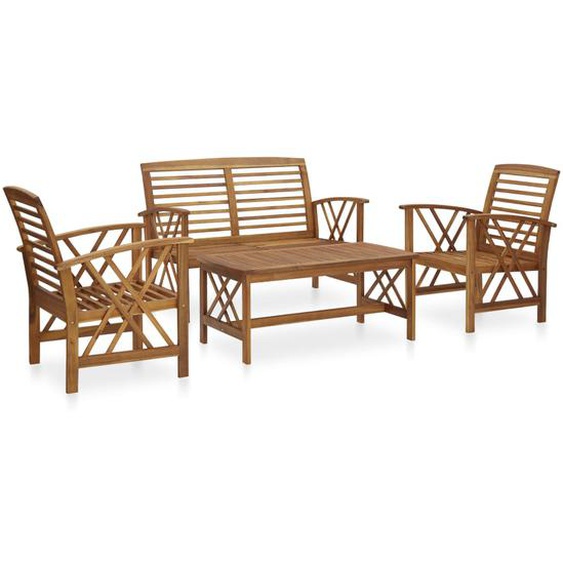 Salon de jardin 4 pcs Bois dacacia solide