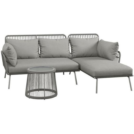 Outsunny - salon de jardin - Résine - 125x77x82cm - Gris