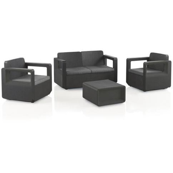 Salon de jardin en résine - SHAF - Venus - 4 personnes - Design - Anthracite