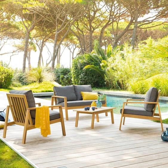 Salon de jardin TIWI Acacia   Carbone 4 places - certifié FSC®, Polyester Hespéride