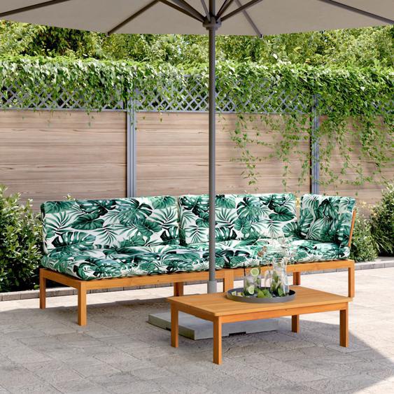Salon palette de jardin avec coussins 3pcs bois dacacia massif