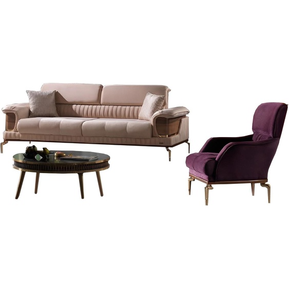 Salon Set Canapé 3+1 places Meubles modernes Canapé Luxe Design 2pcs