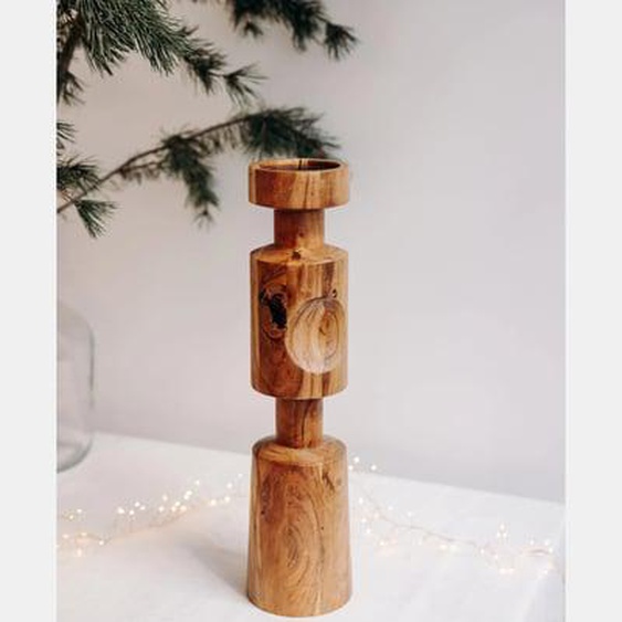 Sam, le bougeoir en bois