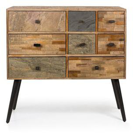 SAN - Commode design 8 tiroirs en teck recyclé