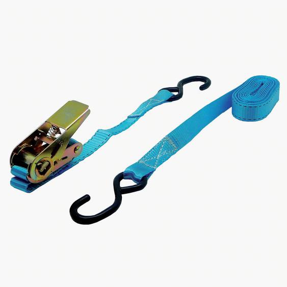 Sangle darrimage à cliquet et avec 2 crochets 5m x 25mm - Force 500 kg