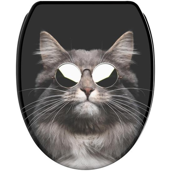 SANILO® Siège de WC avec abattant à fermeture automatique et fermeture rapide Cool Cat, couvercle de WC directement du fabricant, couvercle de WC, lunette de WC, couvercle de WC, lunette de WC