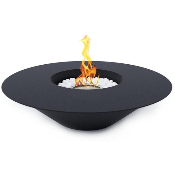 SANTORINI Brasero de jardin rond noir extérieur, cheminée bioéthanol D.60