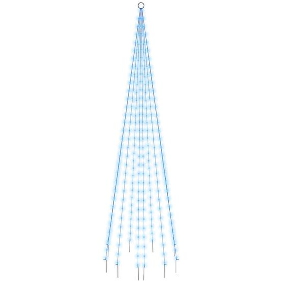 Sapin de Noël à LED pour mât de drapeau bleu 310 LED 300 cm
