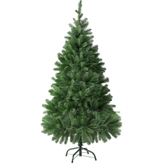 Sapin de Noël artificiel moulé par injection avec support métallique - 140 cm, sans guirlandes lumineuses
