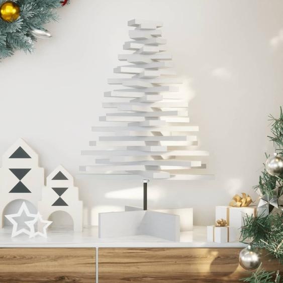 Sapin de Noël design à décorer Blanc 80 cm Pin massif - Sapins de Noël artificiels 2025 Nouveau7233575 1parcel