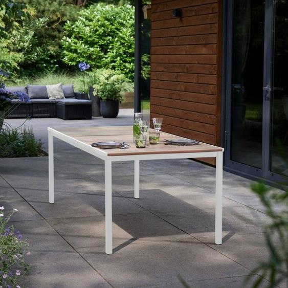 Sarnia - Table dextérieur, 200x95x75h cm Chêne Marron, 8 Places