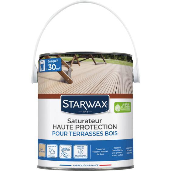 Starwax - Saturateur application facile pour terrasses et bois extérieurs incolore 2,5L