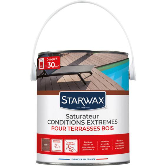Starwax - Saturateur haute protection pour terrasses et bois extérieurs teck 2,5L