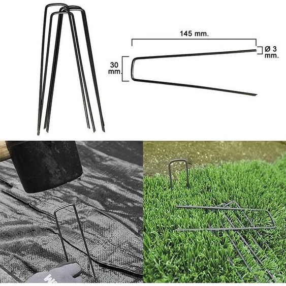 SATURNIA - Pince métallique pour fixer les mailles et lherbe (20 pièces)