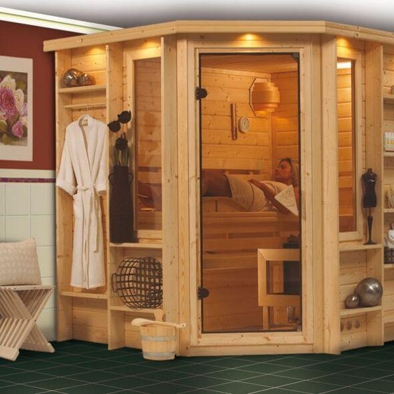 Sauna bois massif 40 mm Riona - Premium