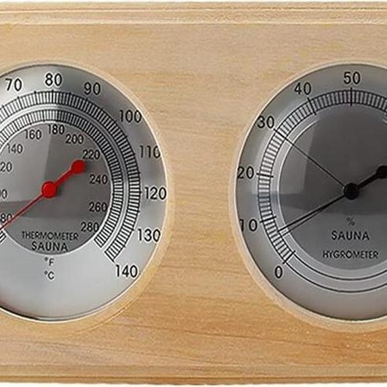 Sauna en bois Hygrothermographe Thermomètre Hygromètre Accessoires pour sauna (carré) (A)