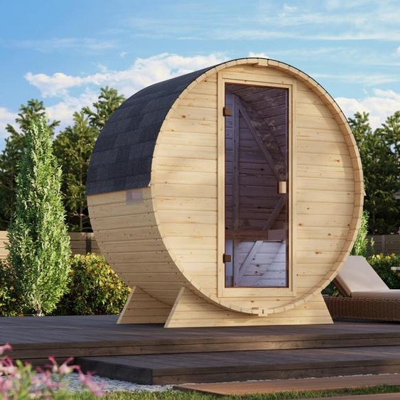 Sauna en tonneau MINI BASIC 225 x 140 cm sans poêle