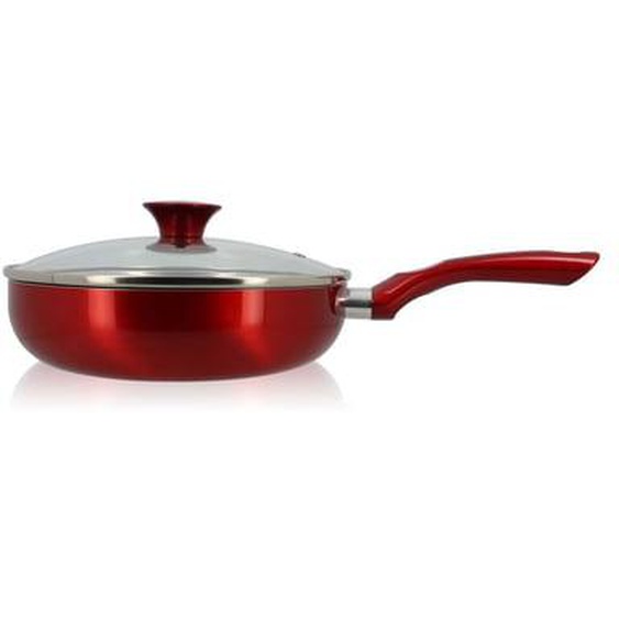 Sauteuse 24cm aluminium avec couvercle cerise compatible induction