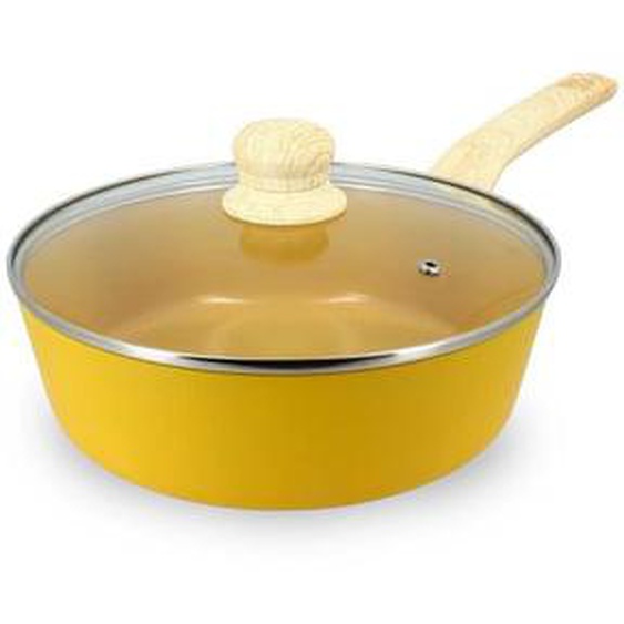 Sauteuse 24cm colorama safran - en aluminium - revetement antiadhesif en ceramique