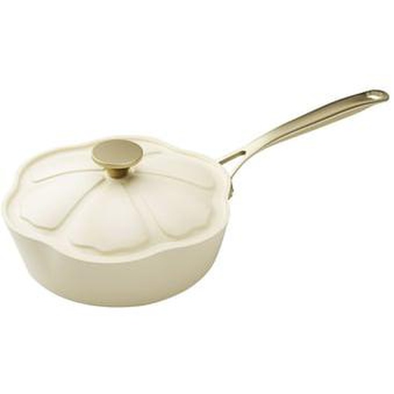 Sauteuse dahlia 24cm en aluminium recycle beige avec couvercle