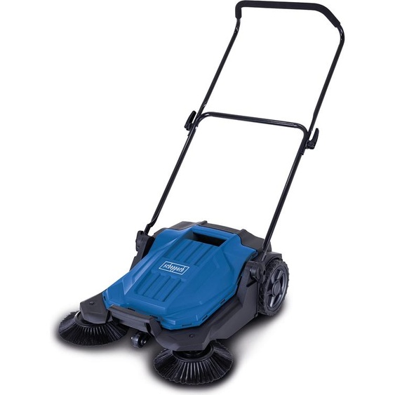 Scheppach Balayeuse S800 Balayeuse manuelle | Largeur de balayage de 650mm | Rendement de surface de 2600m²/h | Panier de ramassage de 20L | Système de balayage efficace à 3 brosses