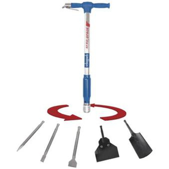 Scheppach - Bêche pneumatique Aero²Spade - 27Joules - 6,3 bar - Consommation dair 280 L/min - Poignée en caoutchouc anti-vibrations - Lame de bêche