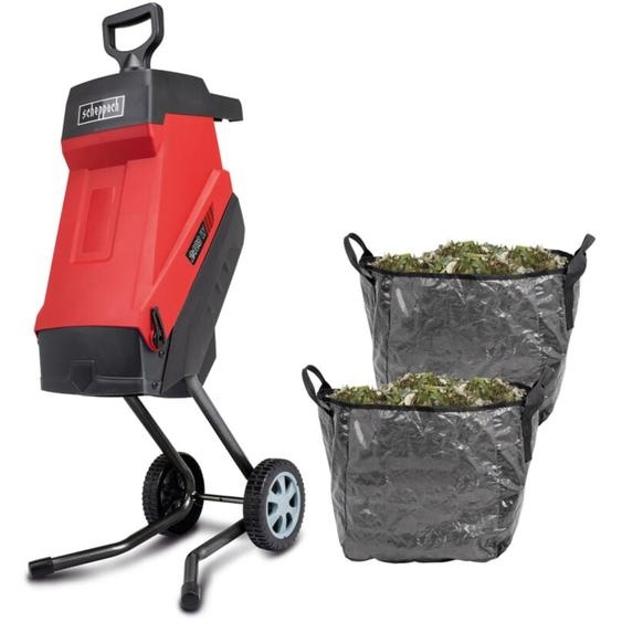 Scheppach - Broyeur de jardin électrique 2 en 1 GS55 – Broyeur & collecteur – 2400 w – Jusquà 45 mm dépaisseur – Capacité de 45 l – 2 couteaux