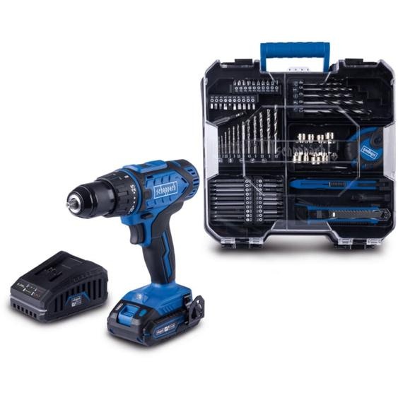 Scheppach - Coffret perceuse visseuse sans fil C-DTB74/1-X – Mallette perceuse-visseuse 74 pièces – Couple 50 Nm – Vitesse de rotation 1550min-1 –