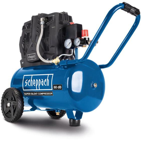 Scheppach - Compresseur bicylindre super silencieux HC25Si - 1100 w - Cuve 24 l - Pression 8 bar - Sans huile - Admission dair 230 L/min - Raccords