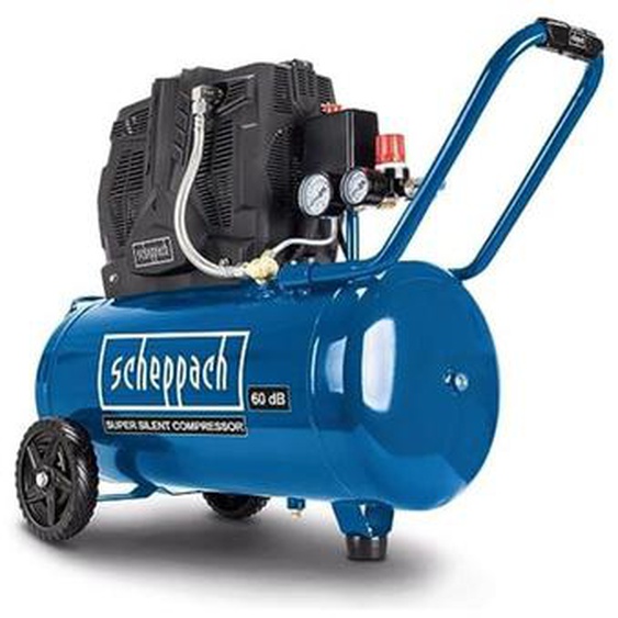 Scheppach - Compresseur Bicylindre Super Silencieux HC51Si - 60 dB(A) - Cuve de 50L - 8bar - Sans huile et faible entretien - Admission dair 300