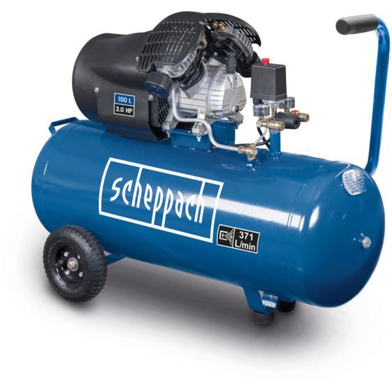 Compresseur dair HC120DC – 230 v – 2200 w / 3,0 ps – Pression 10 bar – Cuve de 100 l – Débit daspiration 412 L/min – Double cylindre – Manomètre