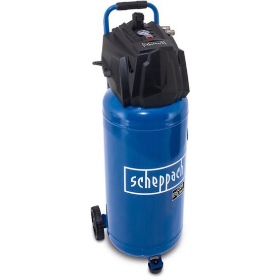 Scheppach - Compresseur vertical portatif HC51V – Compresseur dair compact – Moteur puissant 1500 w – Sans huile – Cuve de 50 l – 10 bar – Puissance