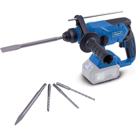 Scheppach Marteau perforateur sans fil BC-RHD230-X | 2,2 J | 5500bpm | 20V | Moteur Brushless | LED | incl. poignée supplémentaire & butée de profondeur en métal