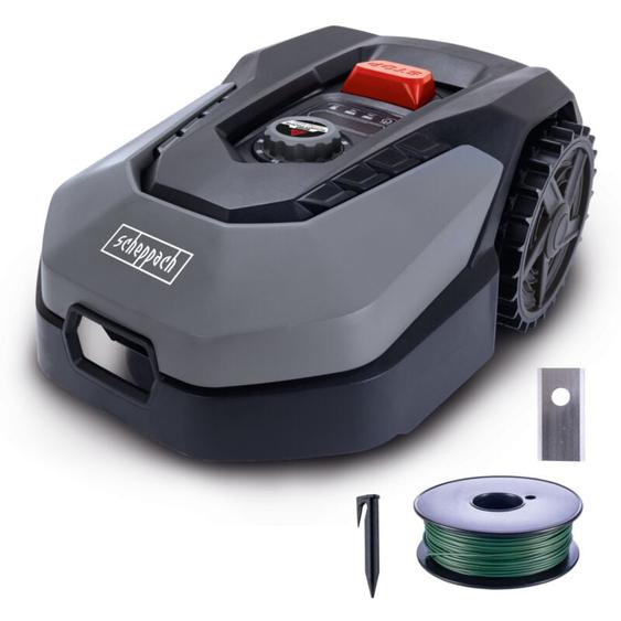 Scheppach Robot tondeuse XL600 – RobotCut – Jardins 600 m² – Largeur de coupe 180 mm – Hauteur de coupe réglable – Protection antivol – Capteur de