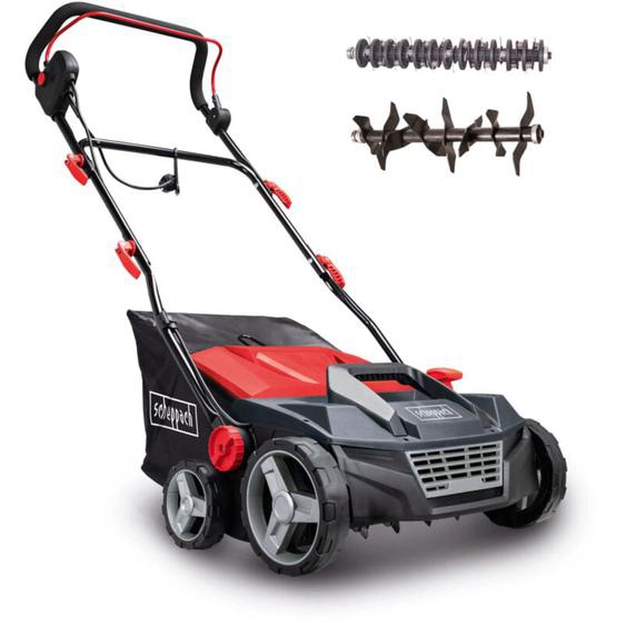 Scarificateur et aérateur électrique SC38 – 1600 w – Largeur de travail 38 cm – Bac de ramassage 45 l – Fonction scarificateur et aérateur – Hauteur
