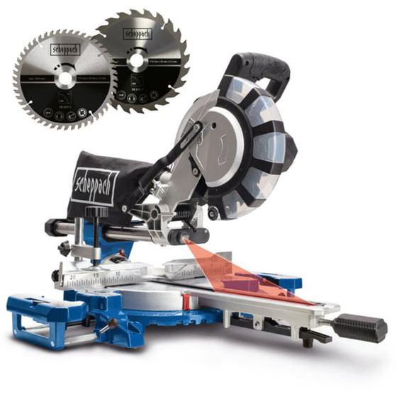 Scie à onglet radiale HM216SPX - 2000 w - ø 210 mm - 4800 tr/min - 65 cm hauteur de coupe - 34 cm largeur de coupe - Avec laser, supports en alu